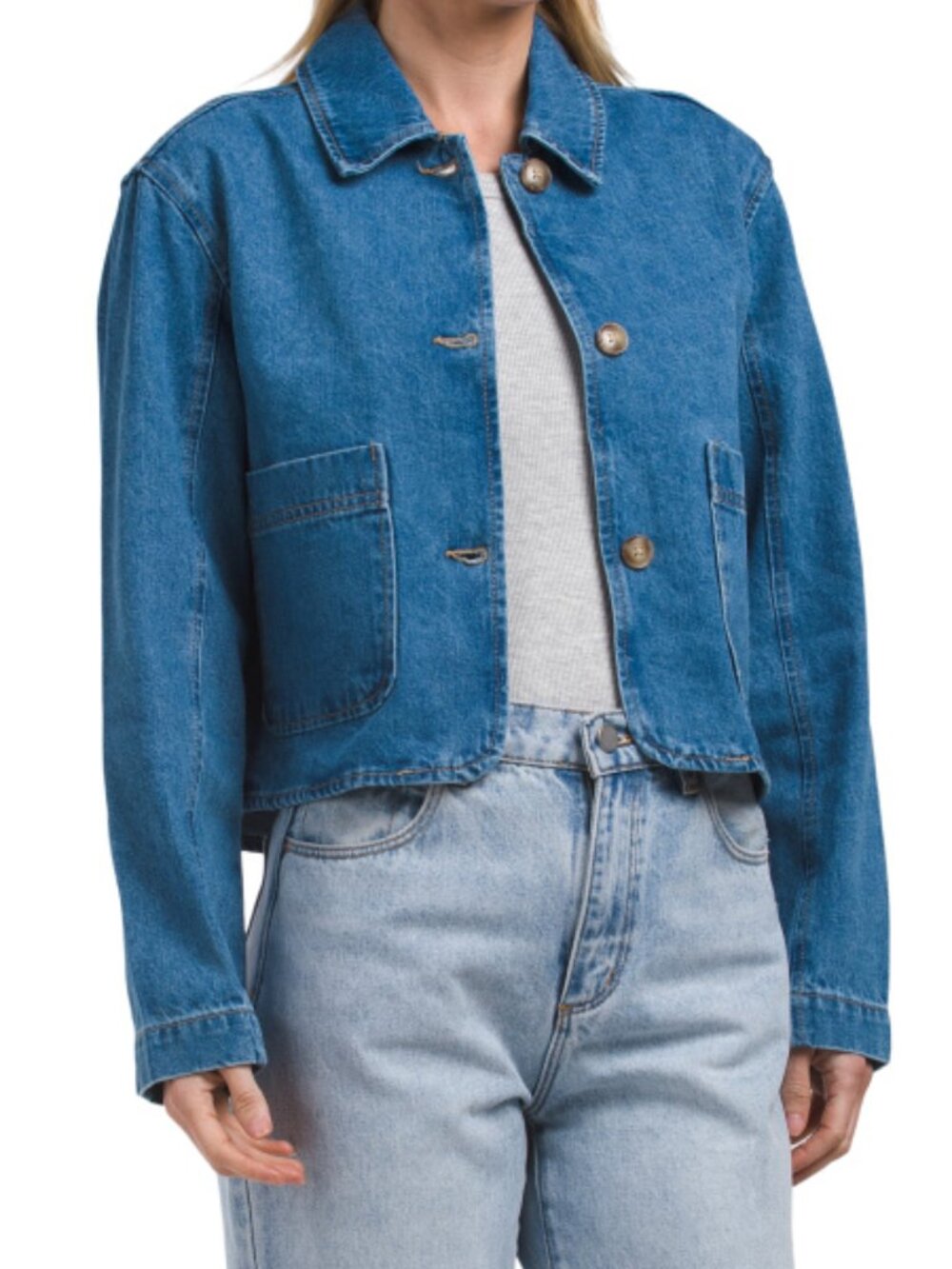 BLANK NYC Cropped Denim Jacket